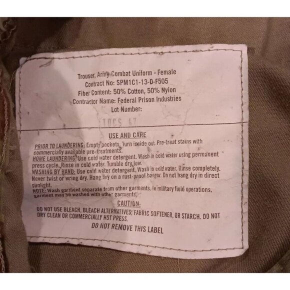 Army Camo Button Fly Cargo Pants Womens Medium Short 31-35 Waist Mosquito Shield - Picture 7 of 10